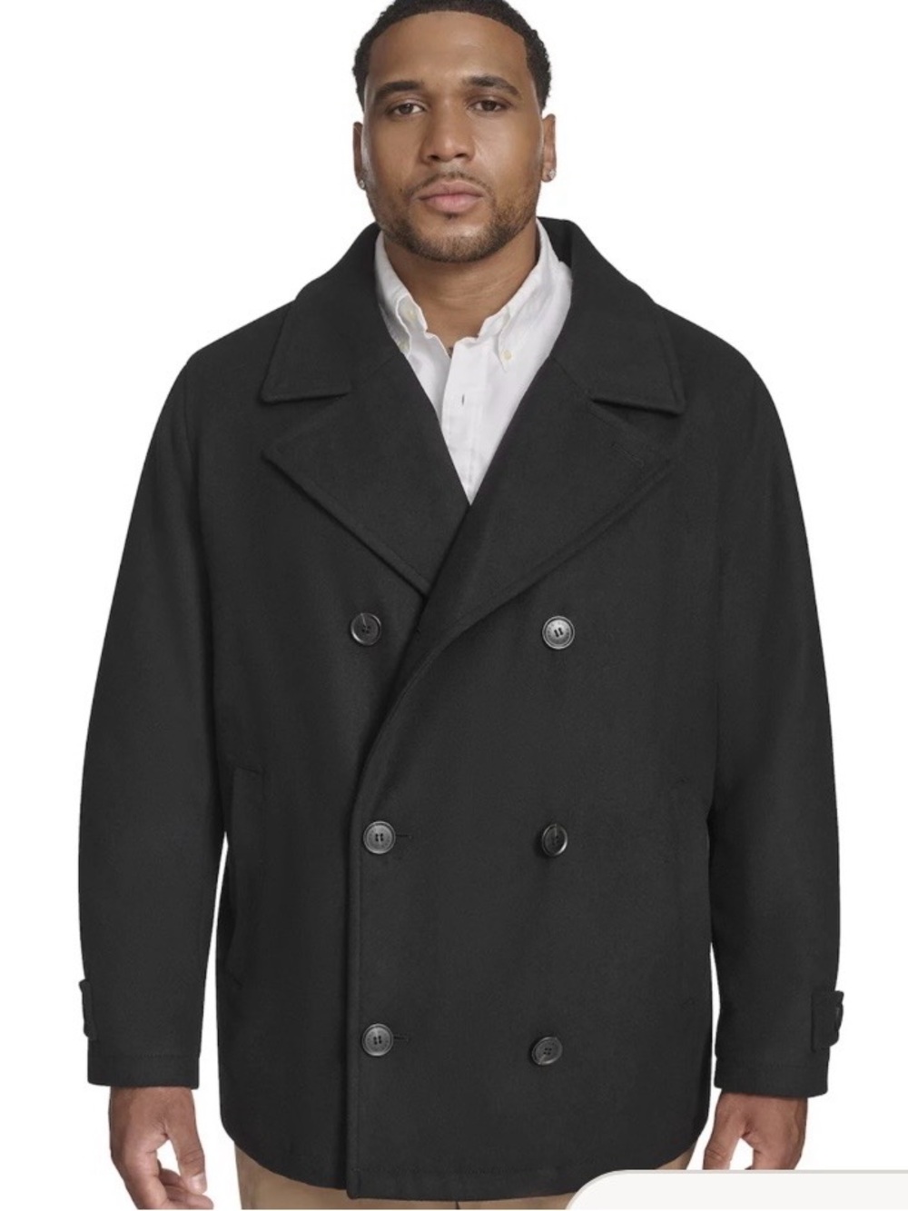 Dockers Black Double-Breasted Pea Coat